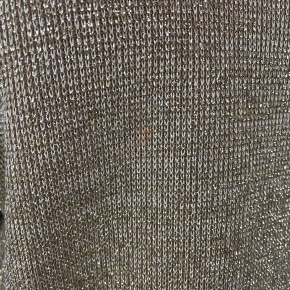 Vintage Sweater Womens Size Medium M Gold Metallic Knit Party Cocktail Mock Neck - Picture 7 of 12